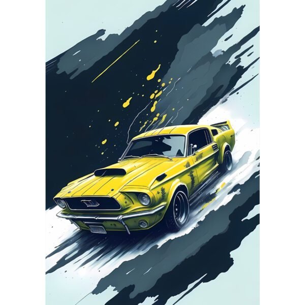 FORD MUSTANG 1966 | VINTAGE CARS | CAR POSTERS