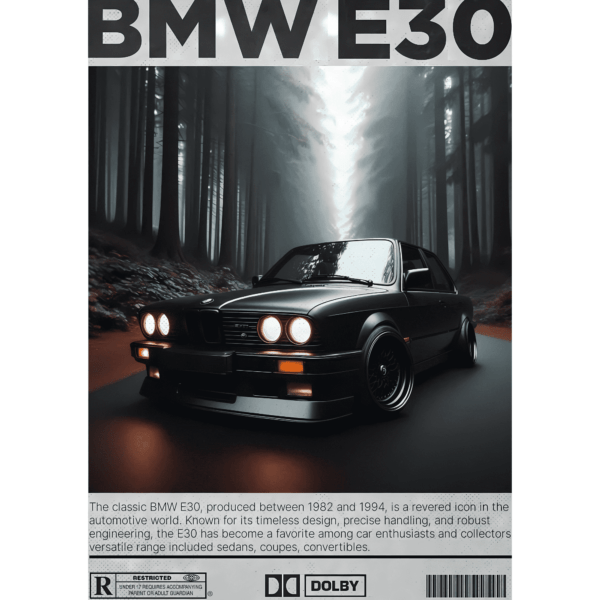 BMW E30 | VINTAGE CARS | CAR POSTERS